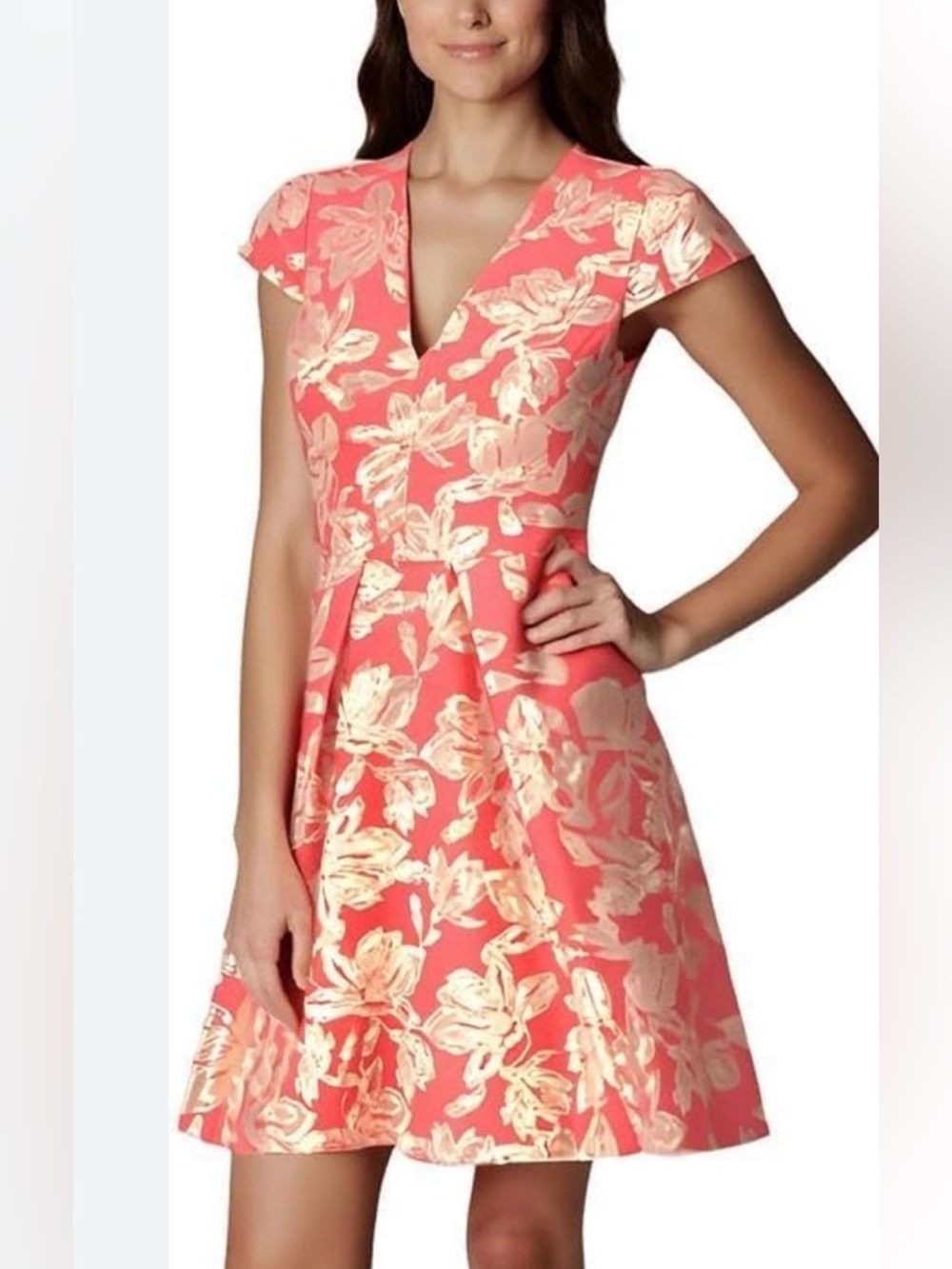 Vince Camuto Floral Jacquard Dress